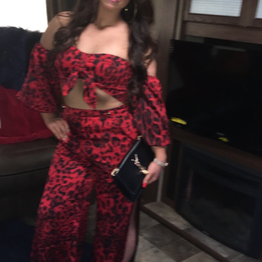 Fashion nova2 piece  pants set sz L